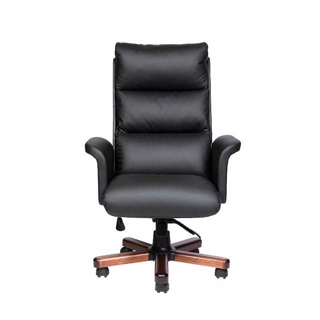 Кресло офисное Мирэй VIP натуральная кожа/черный цвет