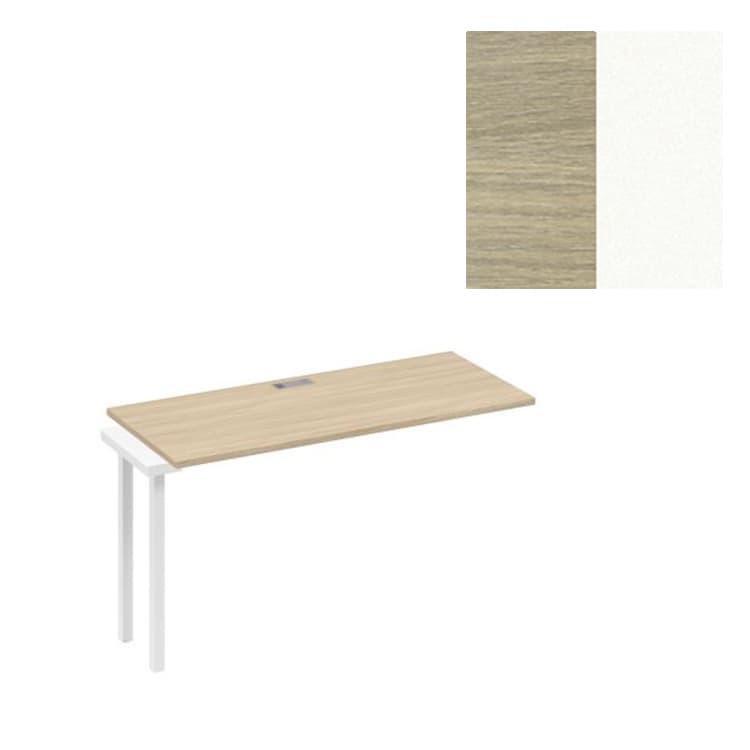 Секция стола рабочей станции Юнитекс А4 на опорах DUE А4 Б2 004-1 ДК (140x60x75) дуб скандинавский/металлокаркас белый