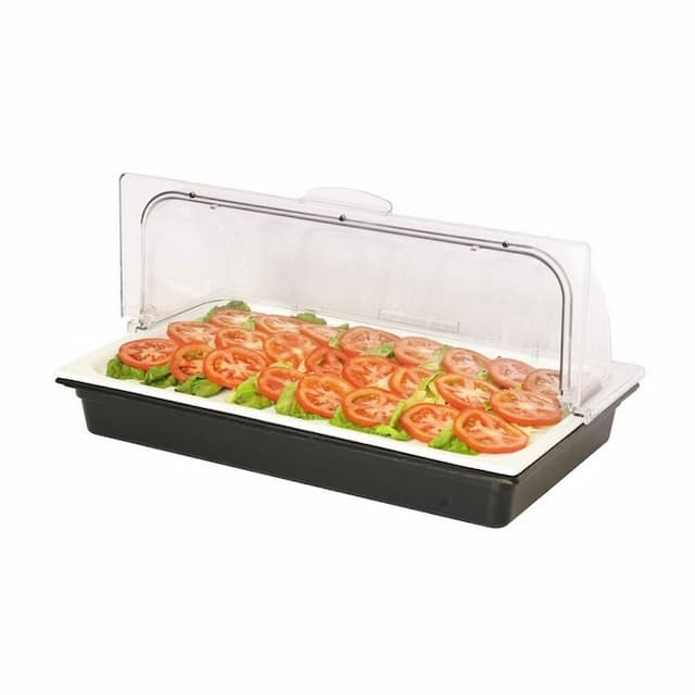 Поднос для выкладки 53x32,5x24,5 см фарфор с пласт. Roll-top крышкой + 2 емкости с хладогентом SUNNEX X88183L-2CIB (95001274)