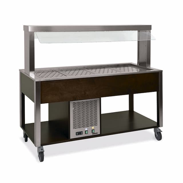 Стол Шведский охлаждаемый (защитное стекло статичное) MetalCarrelli 6900.4-R (дуб)