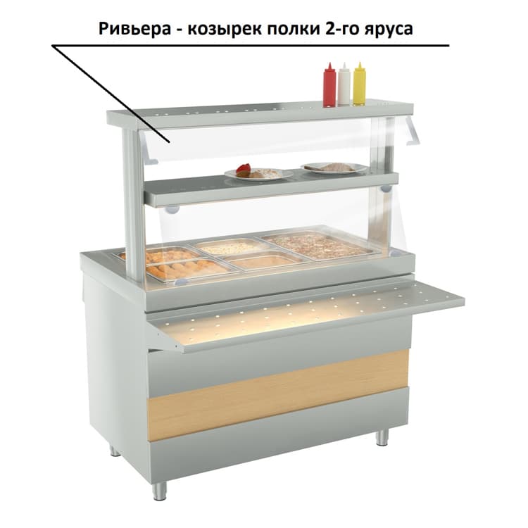 Защитный козырек ATESY Ривьера полки 2-го яруса  (1500мм)